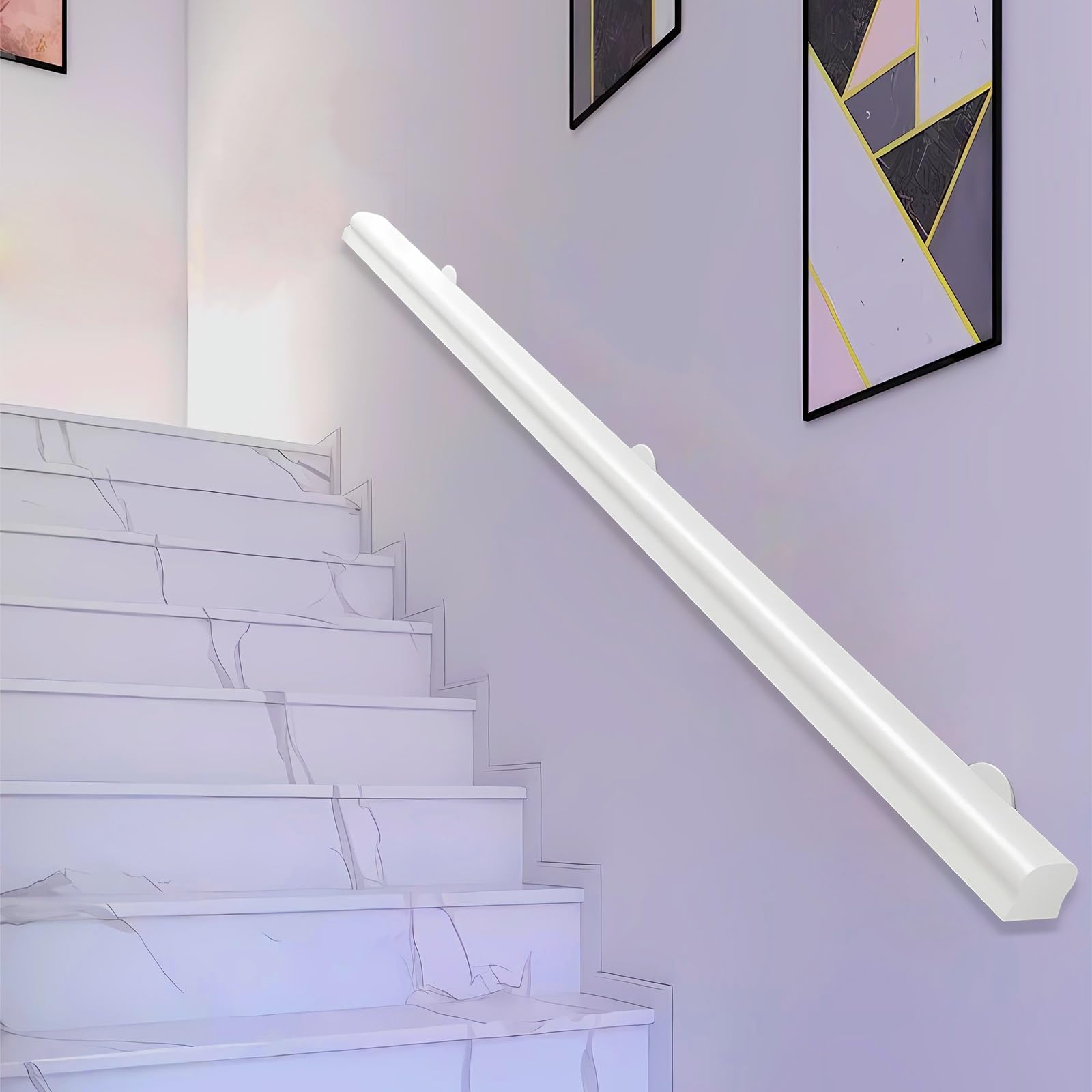 GHFXSCV Safety Wooden Stair il 50-600cm Wall-Mounted Elderly Support Rail Corridor Grab Bar White Wooden Railing for Staircase & Loft Decking (180cm)