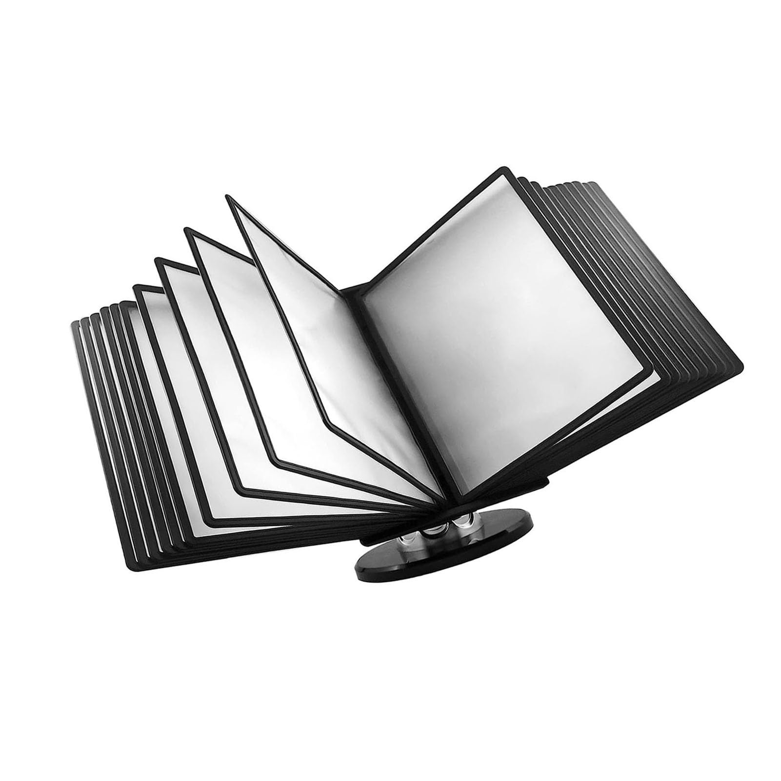 OLSKFUH File Organizer For Desk - Wall-Mounted A4 File Folders, 20 Page, Wall Office Reference Organizer, Pvc And Metal Desktop Reference System, Adjustable Desk Flip File Holde,