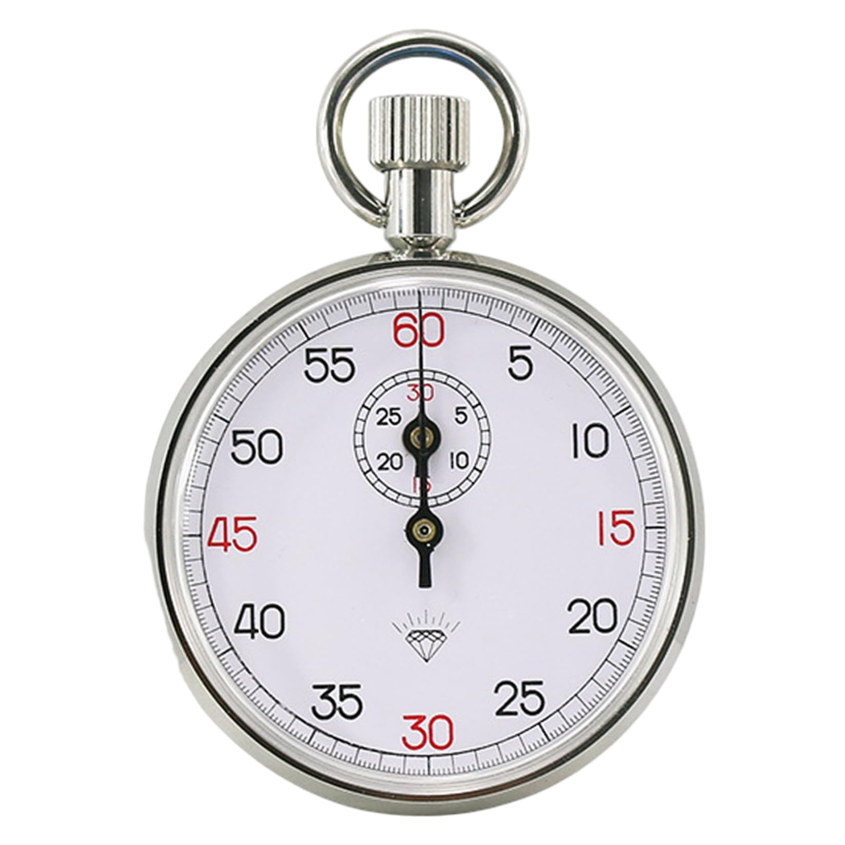 Cronómetro mecánico, cronómetro analógico de 13 Joyas con sincronización precisa para Deportes y Laboratorio, con Esfera Blanca y cordón, 60s/30M