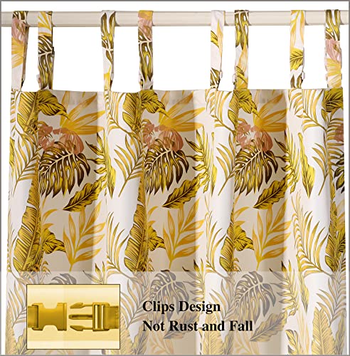 Dreamquil Outdoor Curtains For Patio Waterproof Drape Printed Tropical Leave Blackout Window Panels Soundproof Thermal Insulated Buckle Tieback For Easy Hanging & Unsling, 1 Panel, 52X96 Inches #TOP3