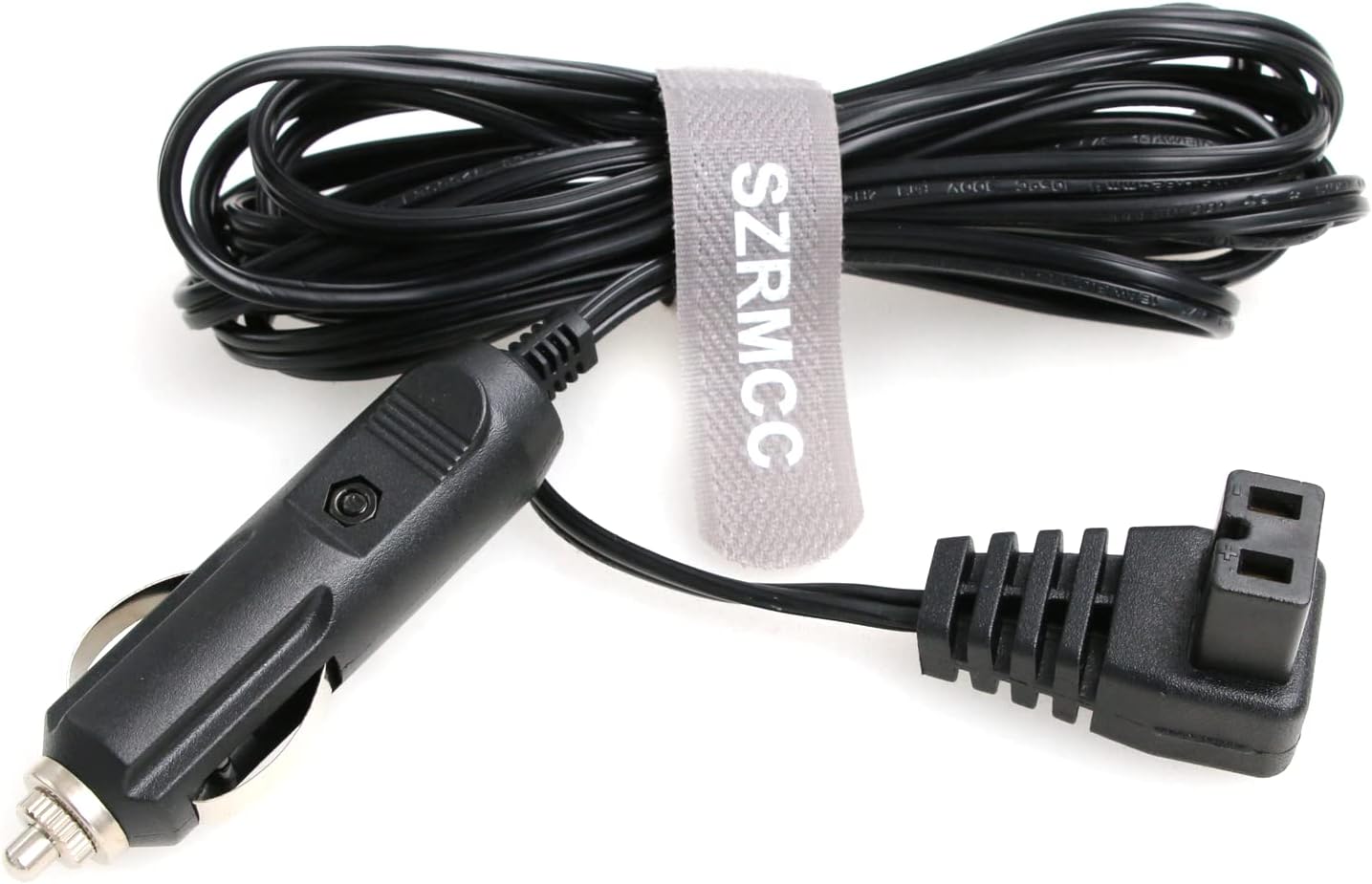 SZRMCC 12V DC Cigarette Lighter Cable 2 Pin Lead Cable Plug Car Cool Box Mini Fridge Replacement Extension Wire for Car Cooler Box Mini Fridge Wagan EL6214 (Right Angle 3M) image 4