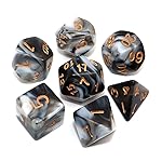 CREEBUY DND Dice Black White Polyhedral Dice Set for Dungeon and Dragons MTG RPG D&D D20 D12 D10 D8 D6 D4