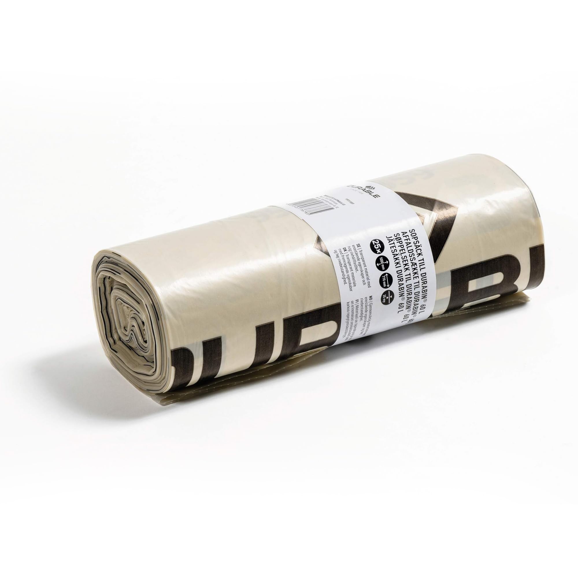 Durable - Bin Liners - 110L - 100% Recycled - Clear - 25 Pack