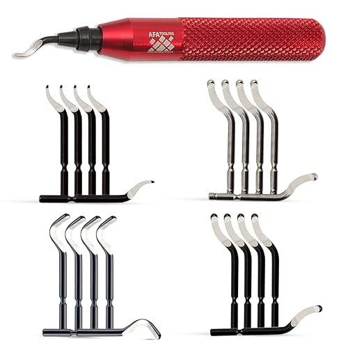 Miniatura 7 de AFA - Kit de herramientas de desbarbado con 11 cuchillas de acero de alta velocidad BS1010  Eliminación de rebabas de borde de precisión en tubos de
