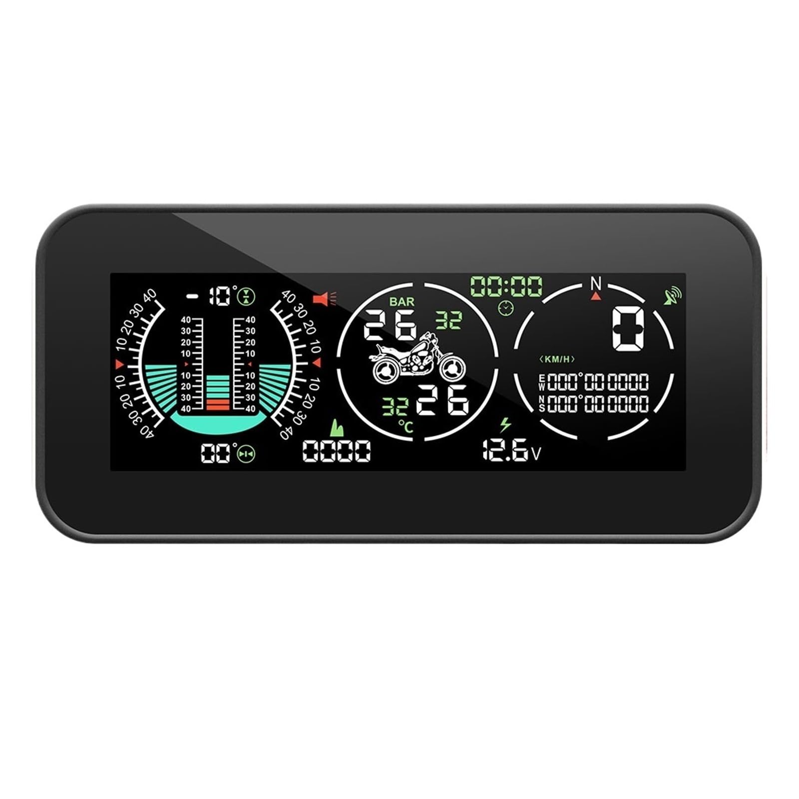 Pantalla Frontal For Motocicleta F3 HUD, Velocímetro GPS, Ángulo De Inclinación, Monitoreo De Presión De Neumáticos, Brújula De Voltaje De Tiempo De Altitud para todos los vehículos
