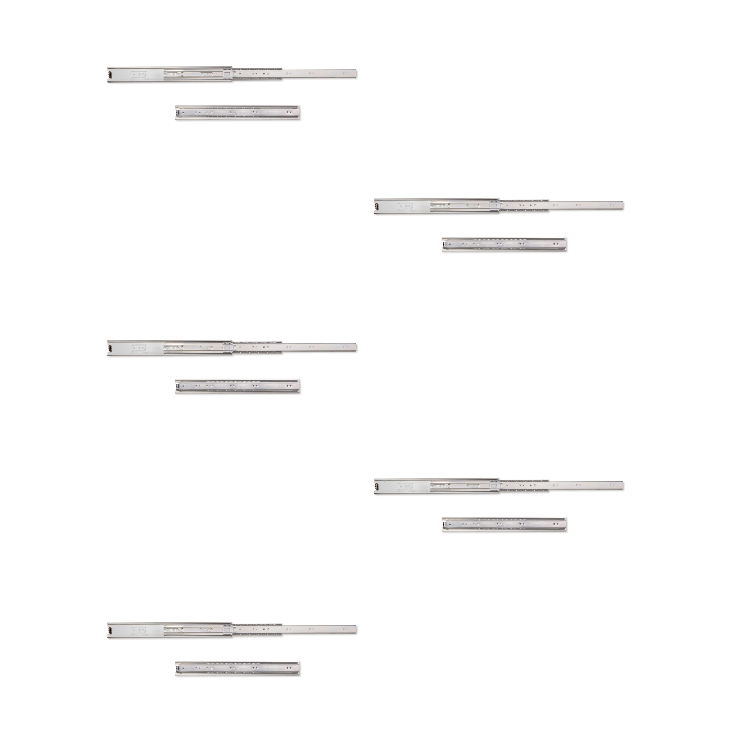 Emuca Coppia di cursori/guide a sfera con uscita totale 45 x 350 mm per cassetti