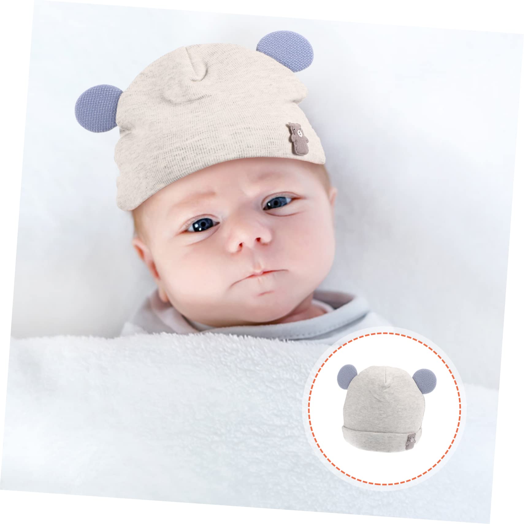 SHERCHPRY 5 Pezzi Infantili per Berretto Cappello Ragazze Neonata Copricapo Caldo Unisex Simpatico Orso Ragazzi Accessorio Bambino Dorme Copricapo di Cotone Orecchio Adorabile