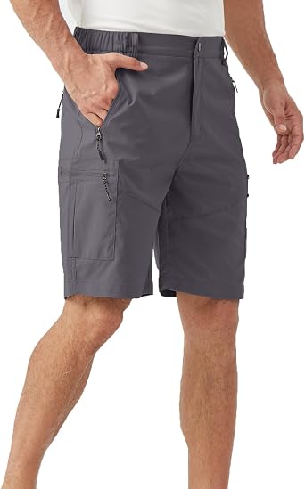 Tuna Mens Hiking Cargo Shorts Lightweight Quick Dry Outdoor for Men with 5 Zipper Pockets Water Golf Camping Casual Summer