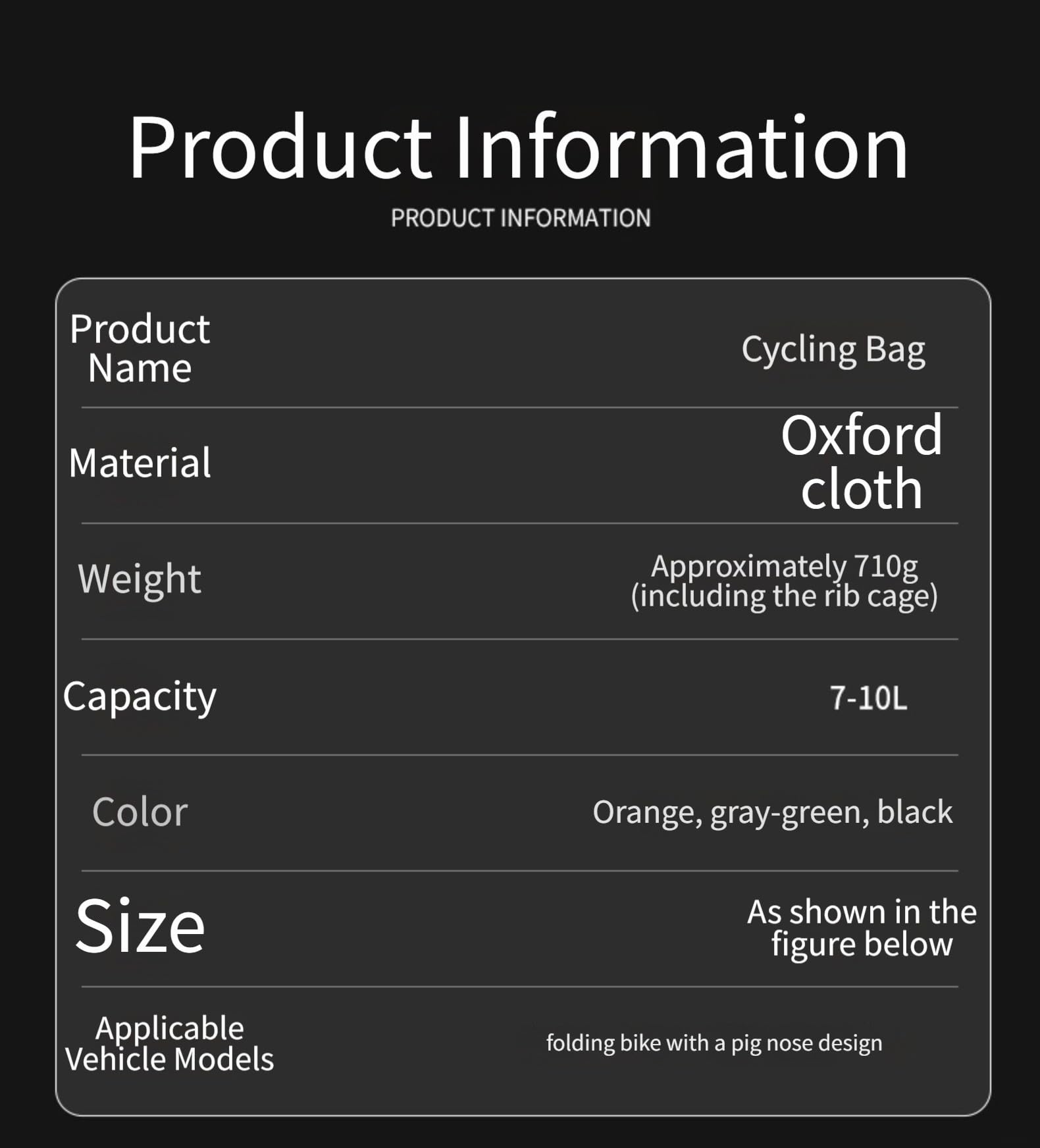 Borsa Anteriore Bici Pieghevole per Brompton per dahon 7-10L | Tessuto Oxford idrorepellente, chiusura roll-top, protegge da pioggia e spruzzi, durata elevata(Olive Green)