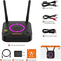 Vista 8 de 1Mii B06Ultra Bluetooth 5.3 Receiver with LDAC for Hi-Res Wireless Audio, HiFi Bluetooth Audio Adapter w/Audiophile DAC, 3D Surround aptX HD Low