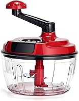Vista 1 de Manual Food Processor,8 Cup Hand Powered Crank Chopper,Mincer Blender with Clear Container,for Vegetables Meat Fruits Onions