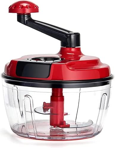 Manual Food Processor,8 Cup Hand Powered Crank Chopper,Mincer Blender with
