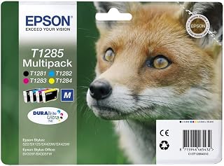 Epson Multipack T1285 4 Colours - Ink Cartridge for Printers (Original, Pigment-based Ink, Black, Cyan, Magenta, Yellow, Stylus S22/SX125/SX130