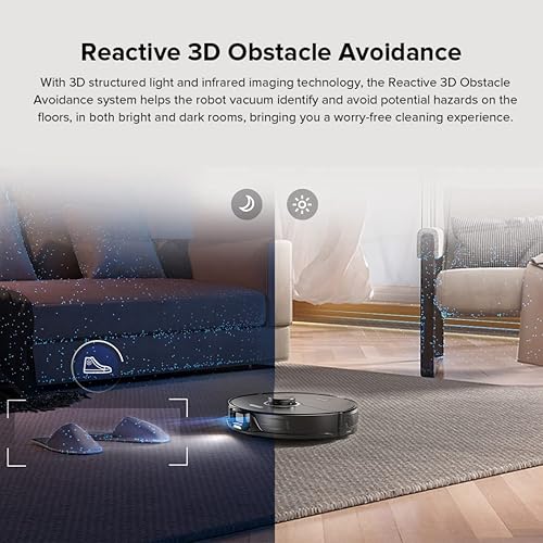 Miniatura 4 de roborock Robot aspiradora S8+, trapeador sónico con muelle autovaciado, almacena hasta 60 días de polvo, trapeador de elevación automática,