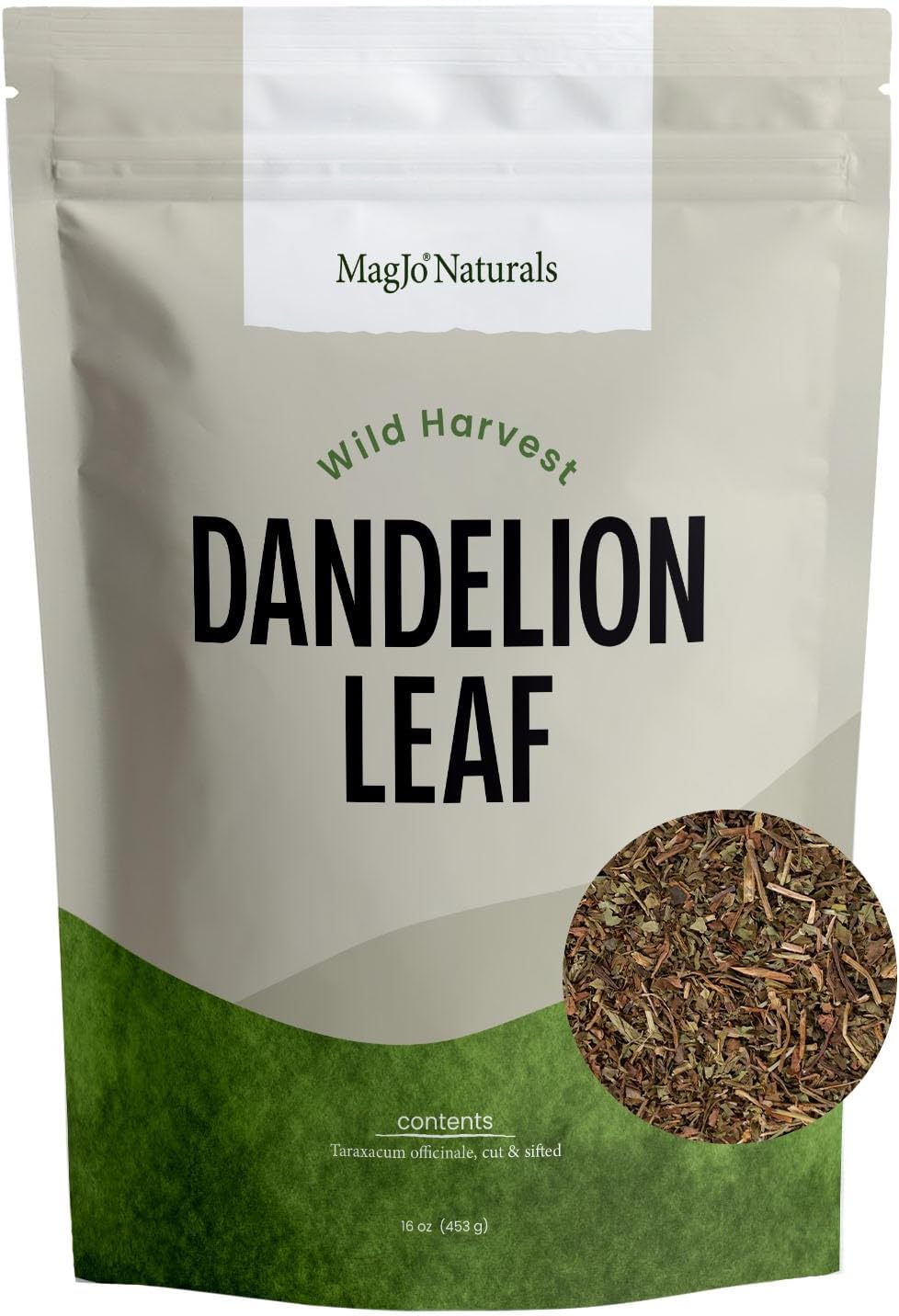 Naturals Wild-Harvest Dandelion Leaf, Cut & Sifted, Wild-Harvest, Non-irradiated, Taraxacum Officinale, Bulk 1 Pound (16 oz) Loose Leaf Dandelion Leaf