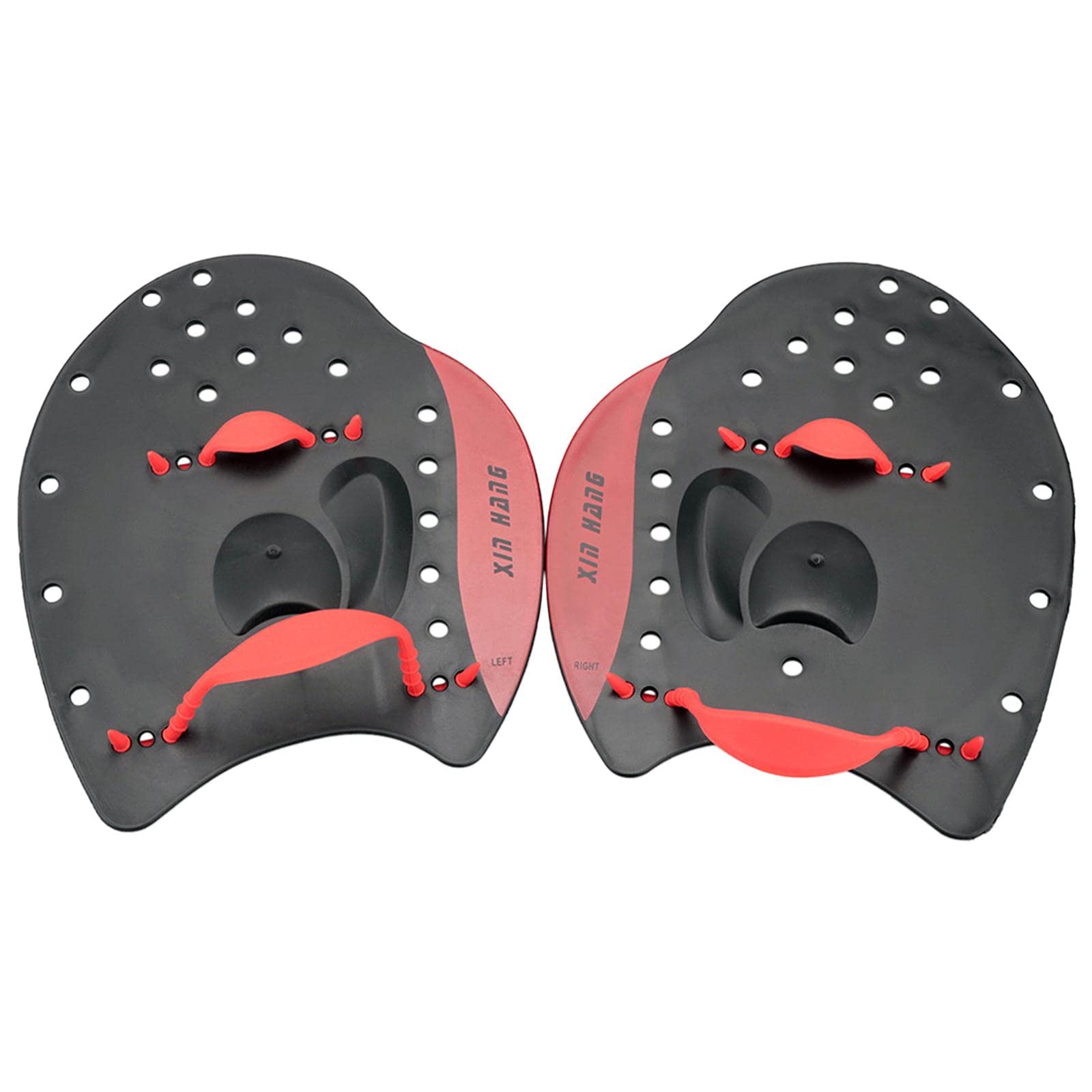 Lot de 3 pagaies plates professionnelles pour entraînement de natation Rouge Taille L
