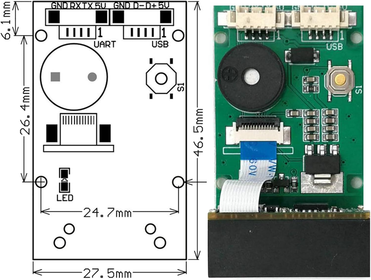 3X 67 1D / 【ず】 2DUSBUARTバーコードスキャナーQRコードスキャナーモジュールリーダー