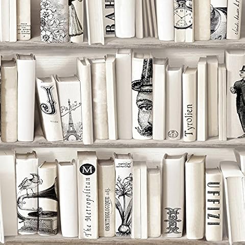 Muriva E88207 Novelties Wallpaper Roll - Encyclopaedias Cover