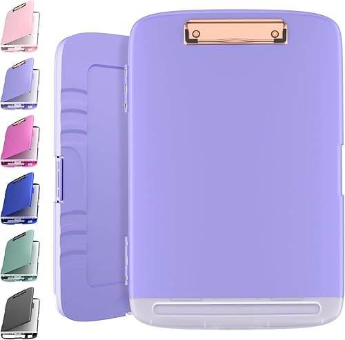 Miniatura 9 de YEAHVIY Portapapeles de almacenamiento de 85 x 11 pulgadas actualizado 25 más resistente Portapapeles de plástico resistente con clip de perfil bajo