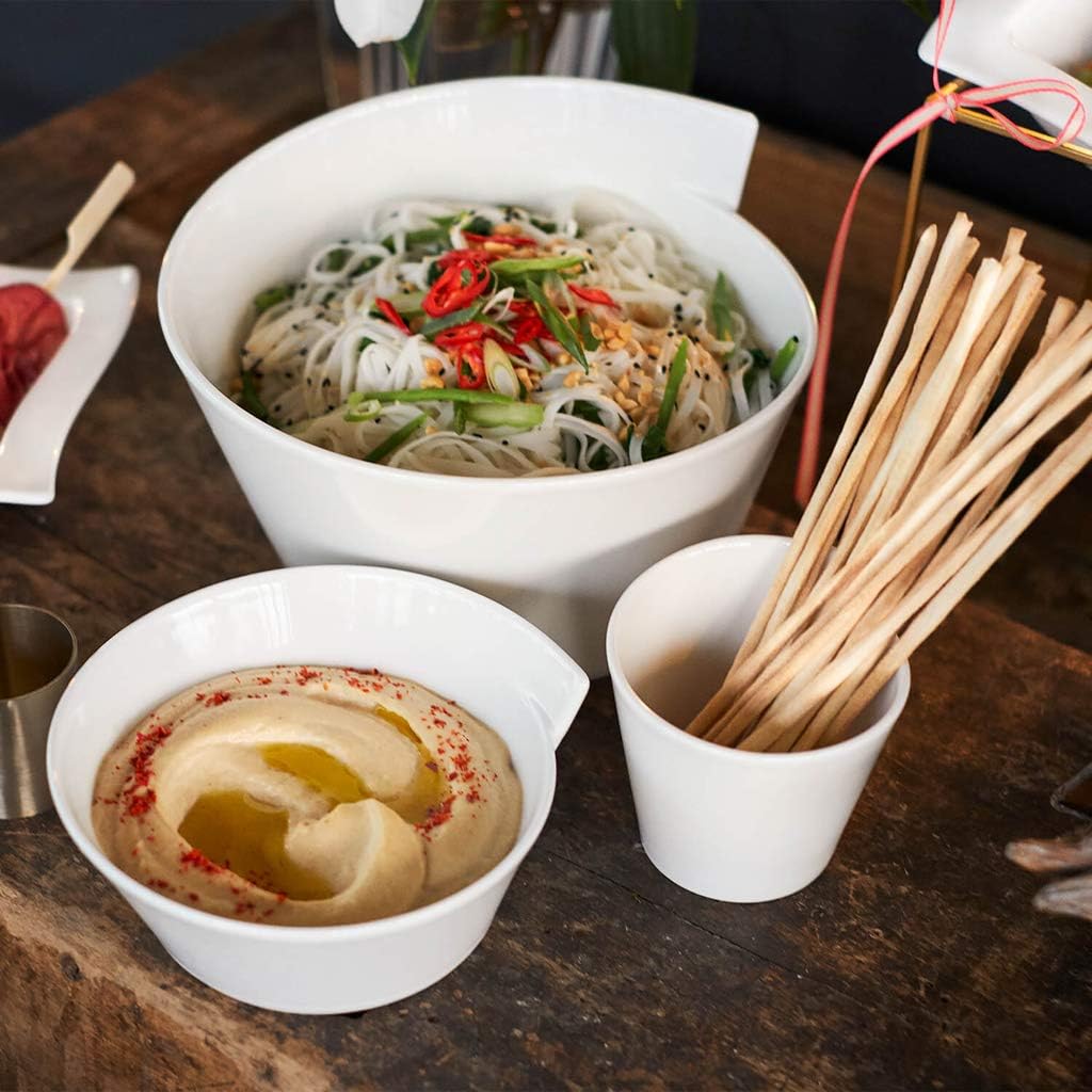 Villeroy & Boch New Wave Medium Round Salad Bowl, 101.5 oz, Premium Porcelain, White