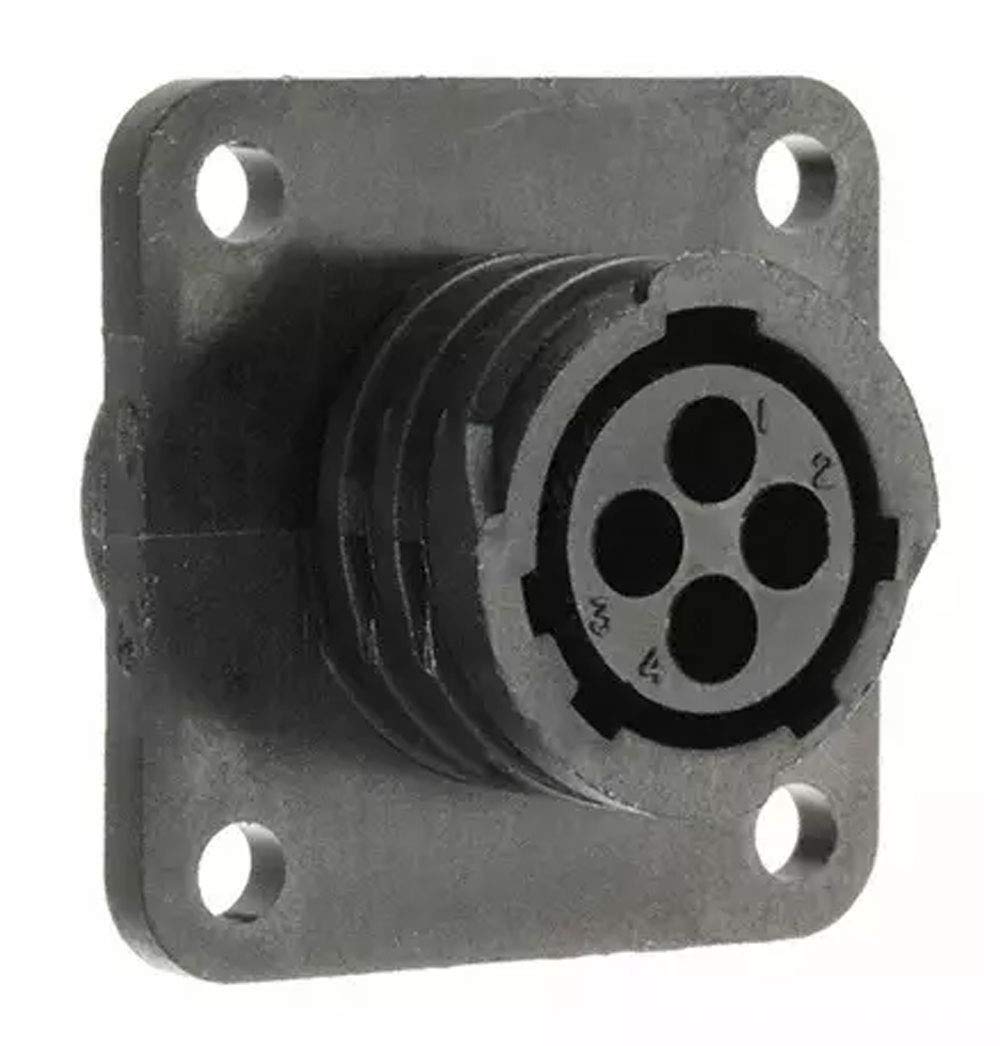 Amp 206430-1 4-Pin Reverse Connector, CPC Socket, Panel Mount, 27.18 mm L x 28.58 mm W x 28.58 mm H (Pack of 2)