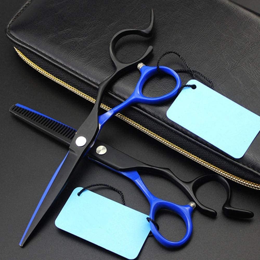 Tijeras de peluquería, Tijeras de peluquería Profesional Japón 440c 6 Pulgadas Tijeras de Pelo Azul Corte Peluquería Peluquería Tijeras de Adelgazamiento Tijeras de peluq