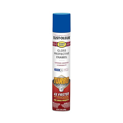 Rust-Oleum 398660 Stops Rust Turbo Spray System Spray Paint, 24 oz, Gloss Sail Blue