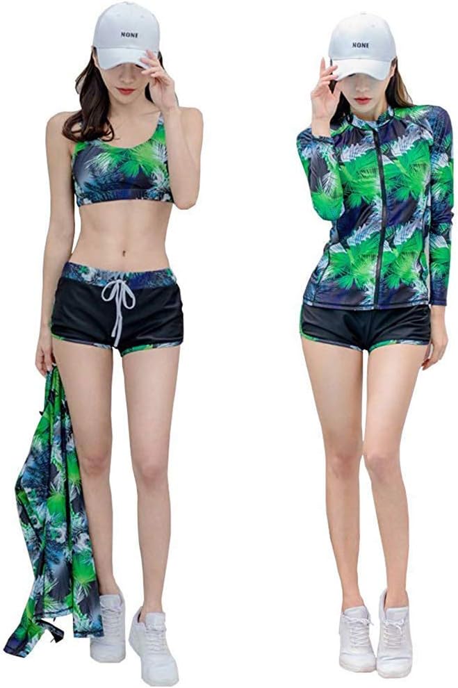 Long 超激得sale Story レディース フィットネス用水着 女性水着 ビキニ タンキニ 紫外線防止 4点セット 長袖 3点セット ラッシュガード ブラ レギンス ショートパンツ ラッシュガード ブラ ショートパンツ Uvカット