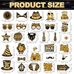 30 Piece Happy New Year Photo Booth Props – 2026 Party Supplies with Hats, Glasses, Masks, Signs, and Festive Decorations for New Year’s Eve, Holiday Parties, and Midnight Countdown Celebrations - Image 2
