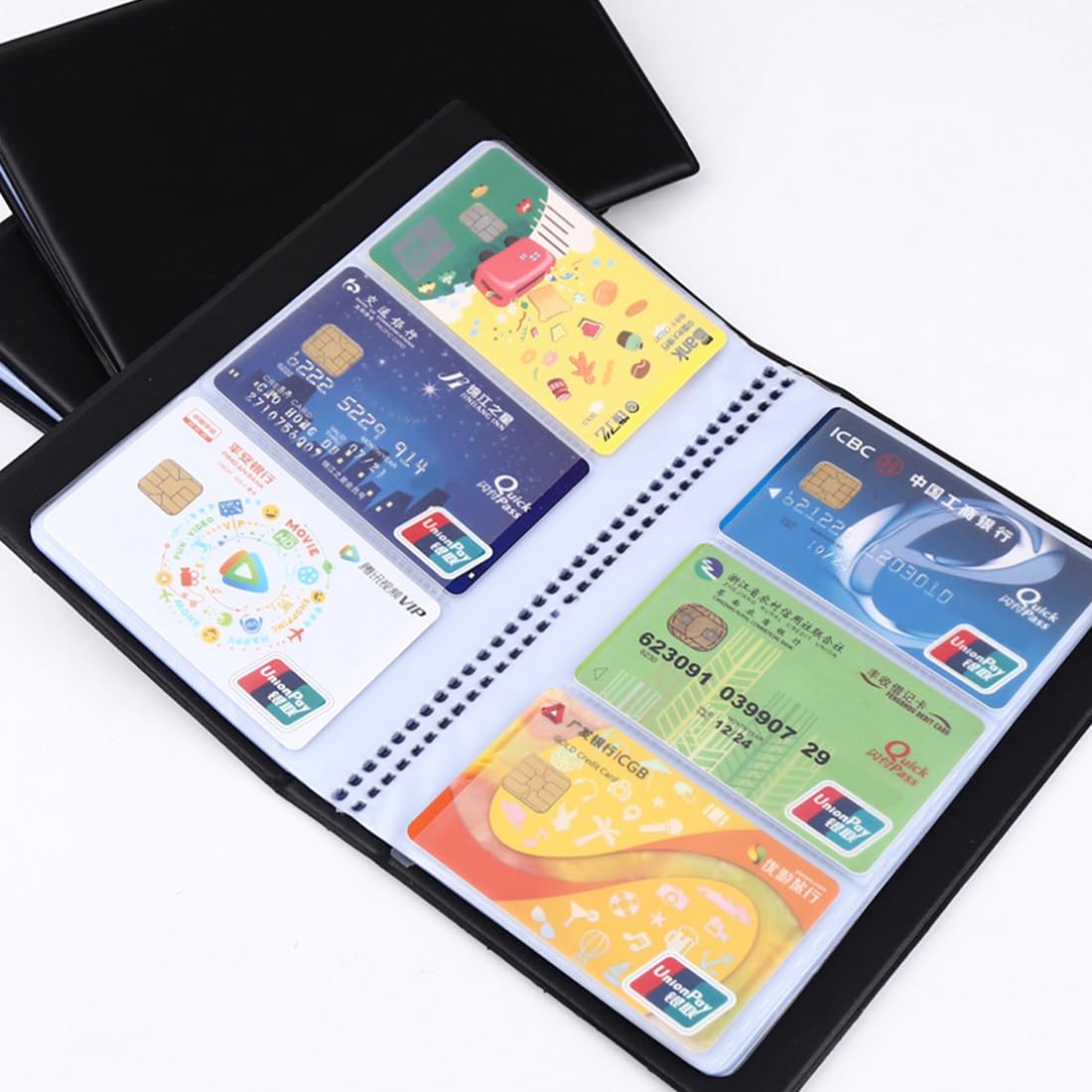JEYORZY Porta Biglietti Trasparente per 60 carte Porta Carta di Credito
