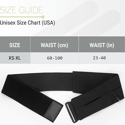 Miniatura 6 de AnsrJ Cinturón ajustable para correr, riñonera para mujeres y hombres. Cinturón de dinero oculto para viajes. Cintura elástica delgada y delgada.