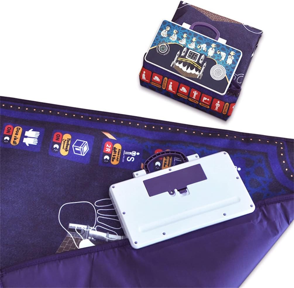 Adult Educational Interactive Prayer Mat-Islamic Gifts Muslim Purple