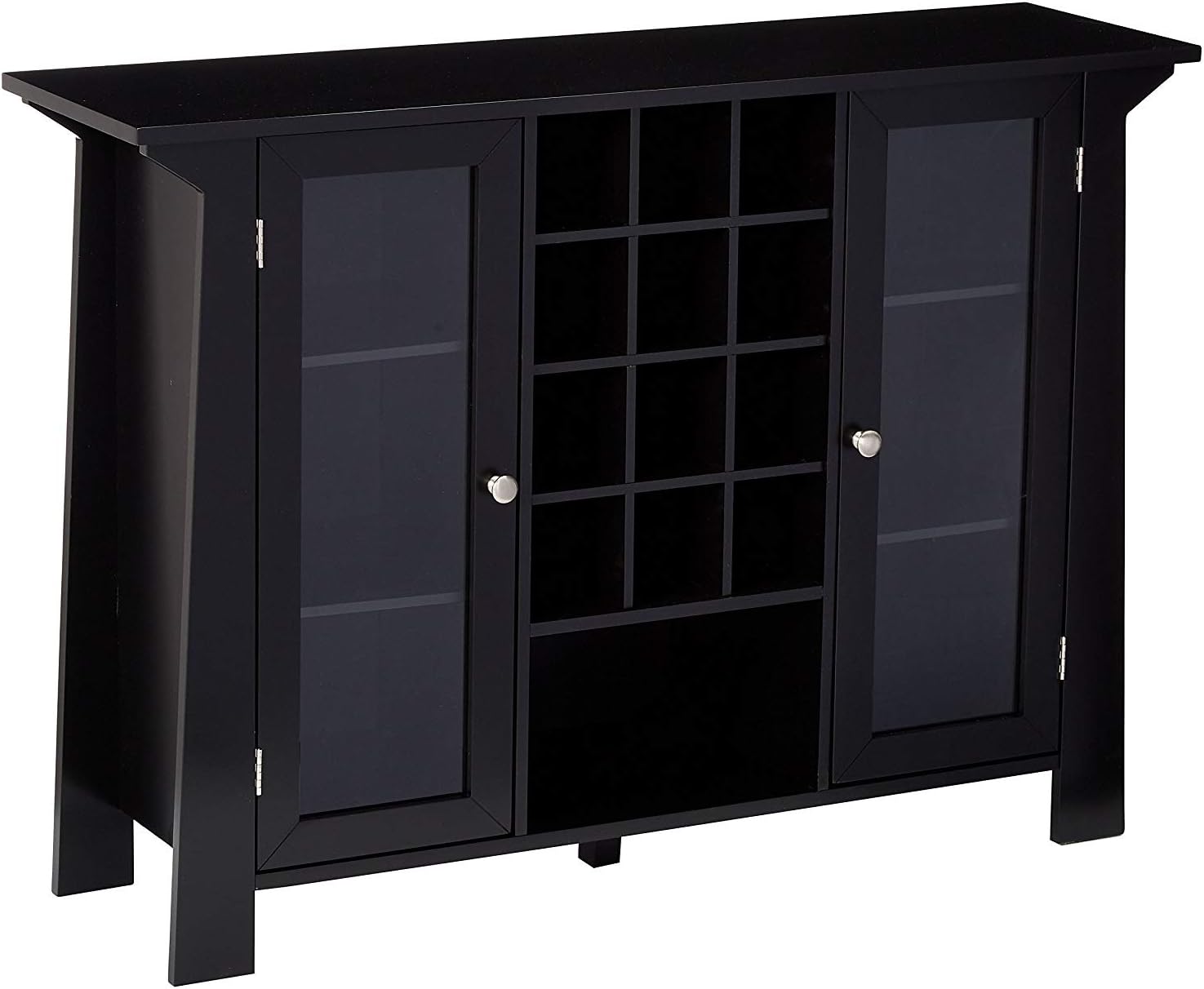 Kings Brand Furniture Matanuska Wood Buffet Bar Cabinet with Wine Storage, Black