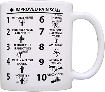 Nurse Practitioner Gift Funny Doctor Gifts Improved Pain Scale CNA Gift 11oz Ceramic Coffee Mug Tea Cup White