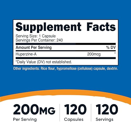 Miniatura 2 de Nutricost Huperzine A Cápsulas de 200 mcg, 240 cápsulas, sin OMG, aptas para vegetarianos