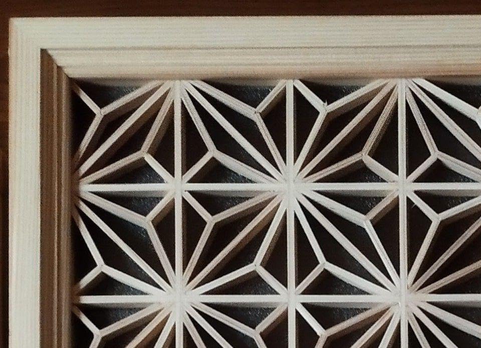 57 麻の葉組子 アクリル板入り 3枚一組 【公式通販】 83 麻の葉組