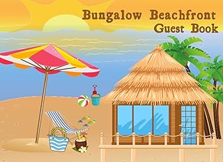 Bungalow Beachfront Guest Book: Bungalow on Beach and Coconut Tree Cover for Vacation Homeowner, Vacation Homeowner Rent, Airbnb Homeowner For Record ... Good Thing, Need to Improvement Thing.