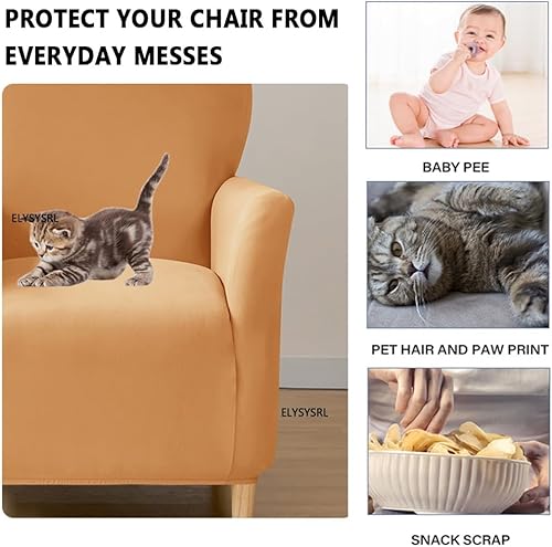 Miniatura 6 de Fundas elásticas para sillón de sala de estar, fundas protectoras para perros, mascotas y niños, diseño de jacquard con patrón de 1 asiento pequeño