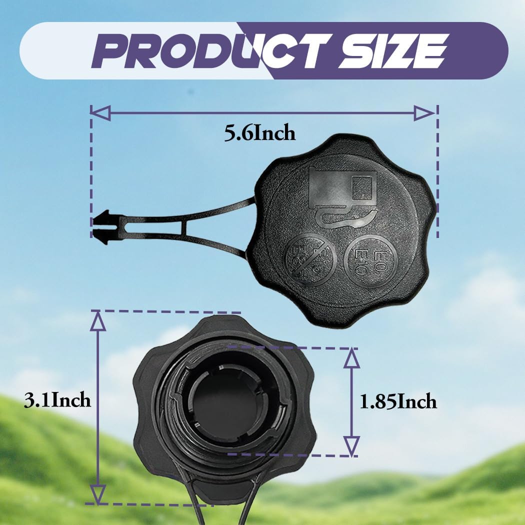 2Pcs 594061 Fuel Tank Gas Cap, Compatible with Briggs & Stratton 675EXi 725EXi Engine, Replacement for Toro Craftsman Lawn Mower Gas Tank Caps, Replace# 594112