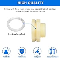 Vista 4 de Quickun Adaptador de conector de tanque de agua de mamparo ABS de 1 pulgada con enchufes a granel de tubería (juego de 2)