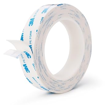 3M Double Sided Tape, 1" x 15.4Ft, Heavy Duty Foam Tape, White, 1600T