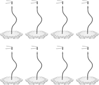 Zovelynta 8-Pack Clear Adjustable Action Figure Display Stands with Metal Clips & Flexible Arms for Gundam HG/RG/SD 1/144 Scale