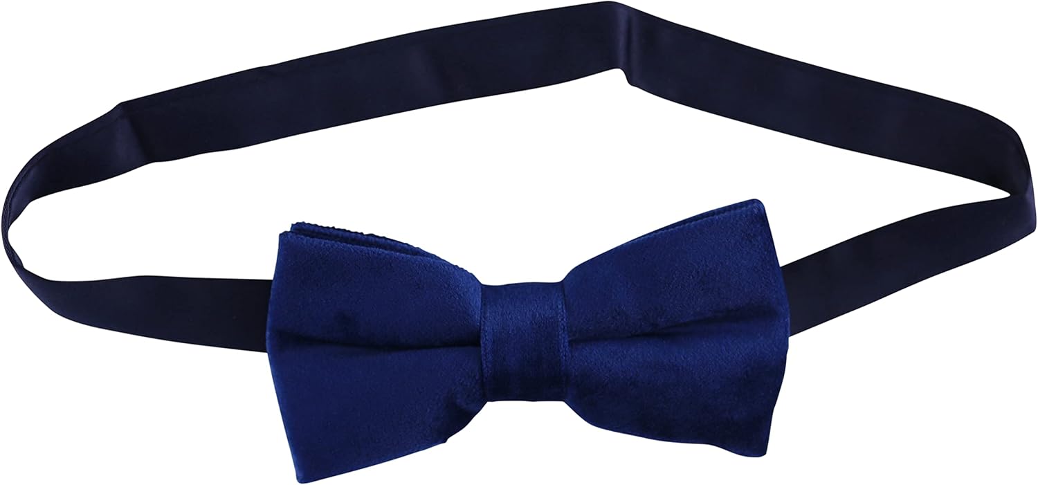 Iconikal Men's Pre-Tied Formal Tuxedo Adjustable Bowtie, Velvet Navy