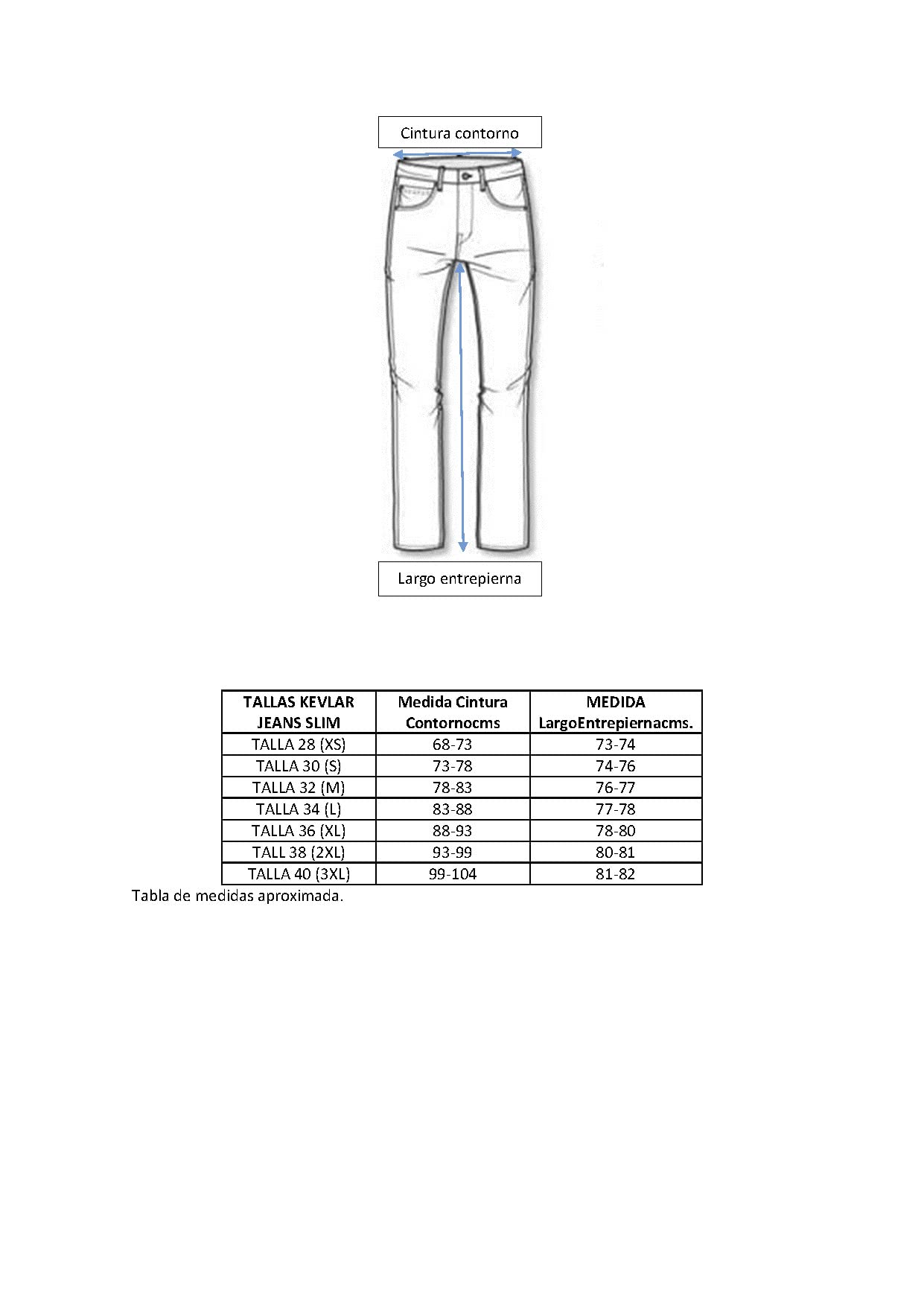 ARISTA Pantalon DE Moto Vaquero Kevlar Denim