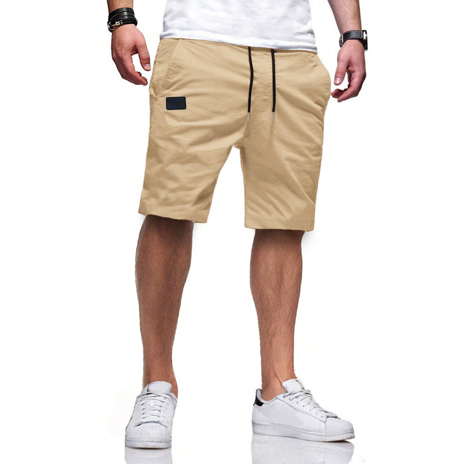 Running Shorts for Men Carpi Drawstring Casual Solid Sweat Shorts Stretchy Training Exercise SweatShorts with Pockets