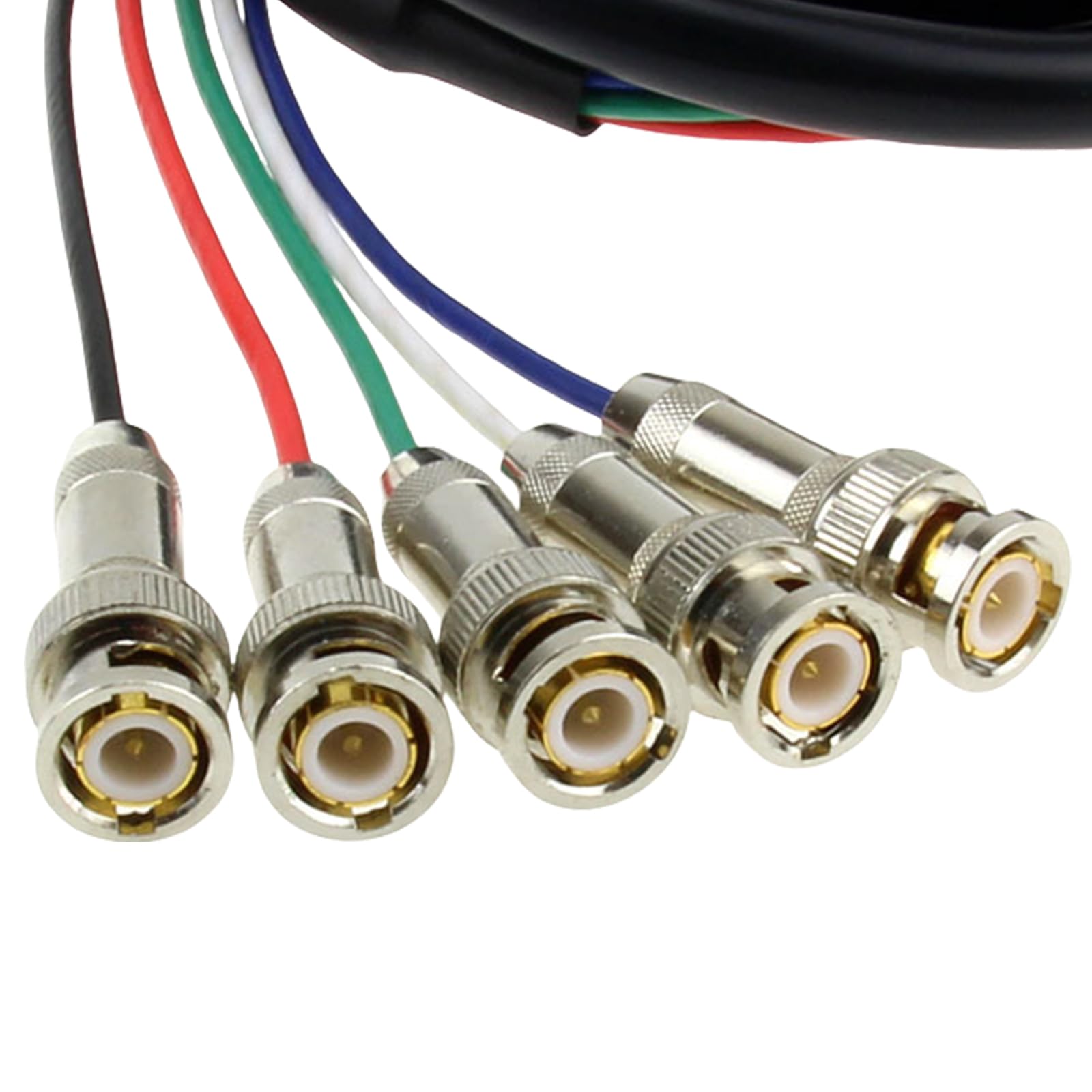 Cable de vídeo de 5 BNC RGBHV para pantalla LCD, conexión masculina bidireccional VGA