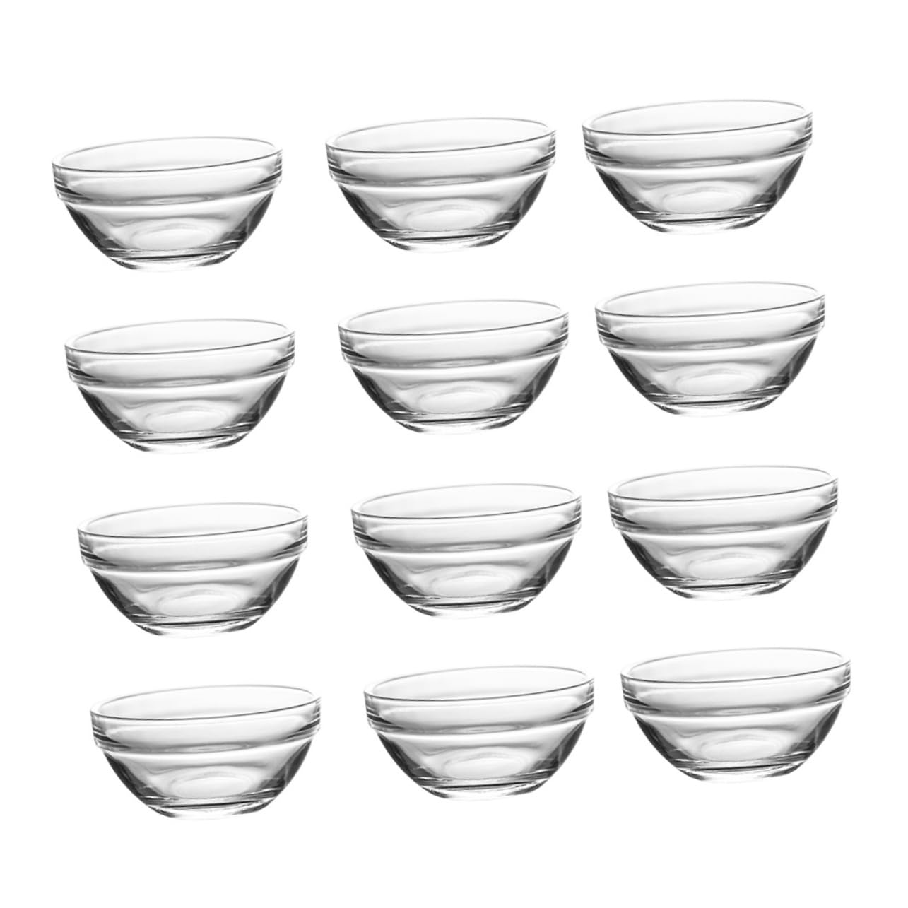 Lot de 12 bols à pudding en verre empilables 75 ml pour dessert maison
