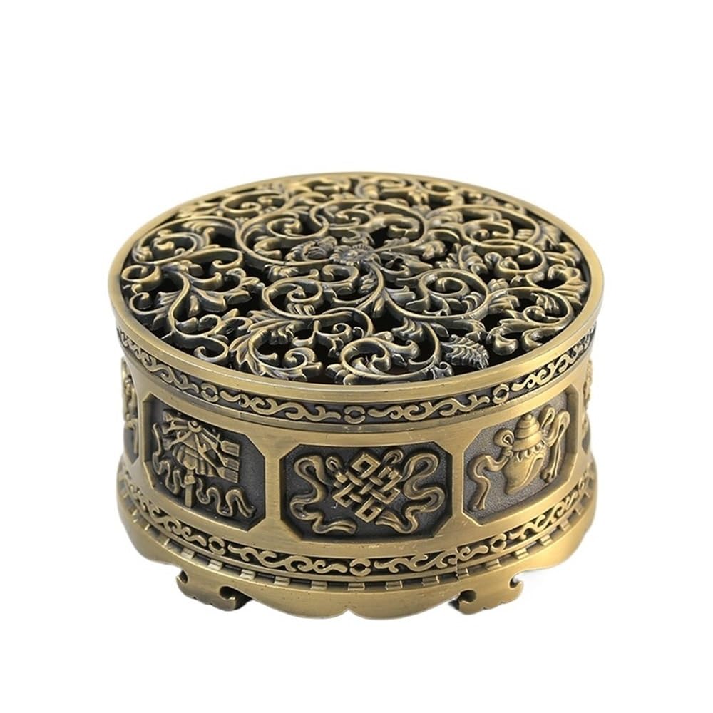 Incense Holders Home Alloys Incense Burner For Frankincense, Charcoal, Stick, Powder, Cone, Coil, And Tower(Bronze)