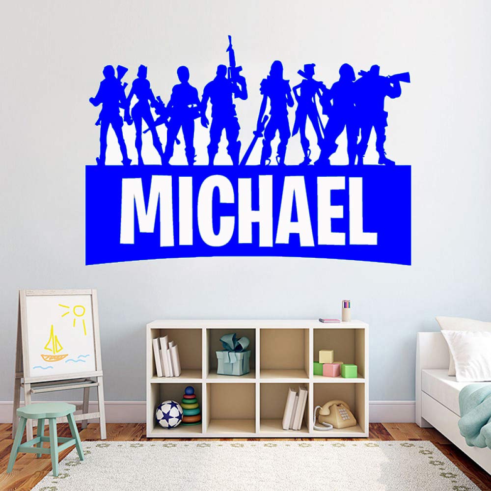Crjzty Applique Movie decorationGamer Personalised Name wall Decor video game wall sticker Customized For Kids Bedroom Vinyl Wall Decor Wall Stickers2-1 59x42cm