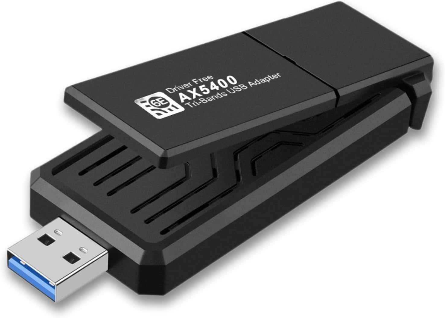 USB Adapter, Triple Band 2.4G 5G 6G Network Card Dongle, 5400Mbps USB 3.0 Adapter for Desktop Computer Laptop, MU-MIMO Technology for 10 11